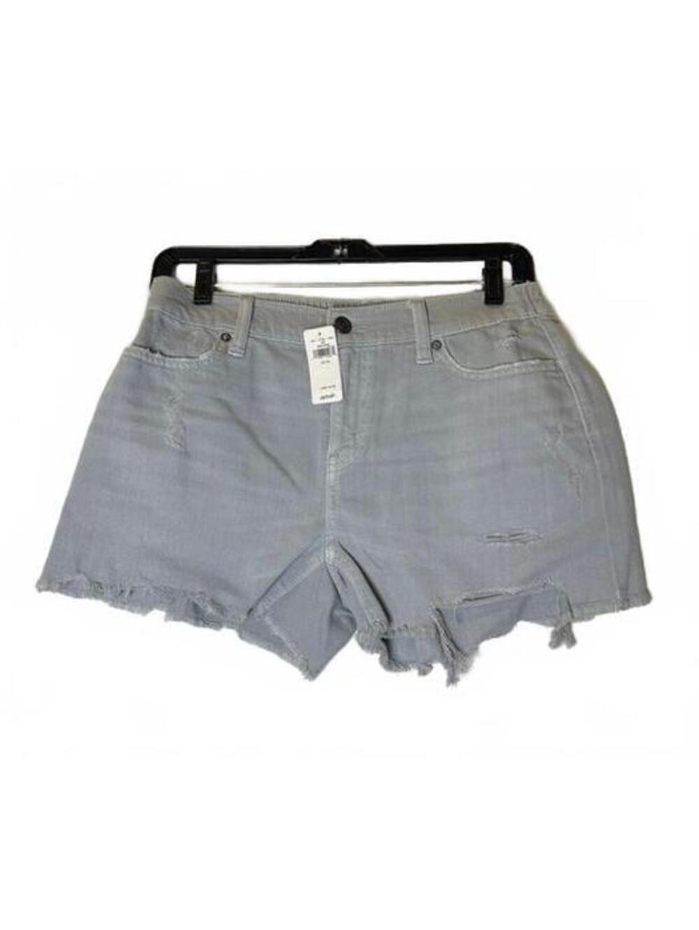 Aerie XS Festival Shorts Grey Relaxed Fit Elastic Waist Distressed Comfy NWT